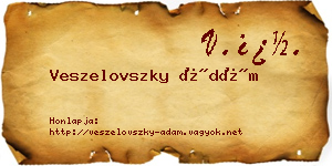 Veszelovszky Ádám névjegykártya
