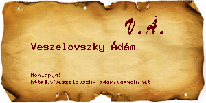 Veszelovszky Ádám névjegykártya