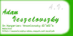 adam veszelovszky business card